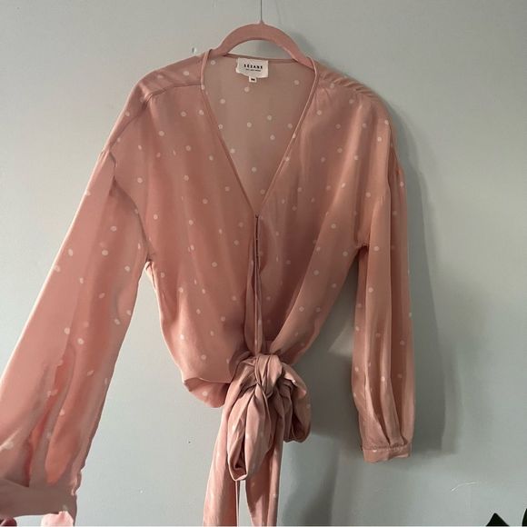 Sezane Anya Silk Wrap Top 36 - Picture 10 of 13